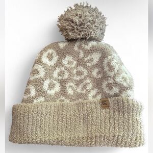 Stylish Tan Leopard Print Women's Beanie